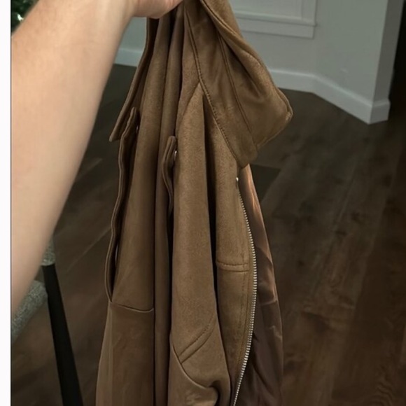 TEMU WOMENS VINTAGE BOMBER JACKET, SIZE SMALL, BROWN - Picture 9 of 14